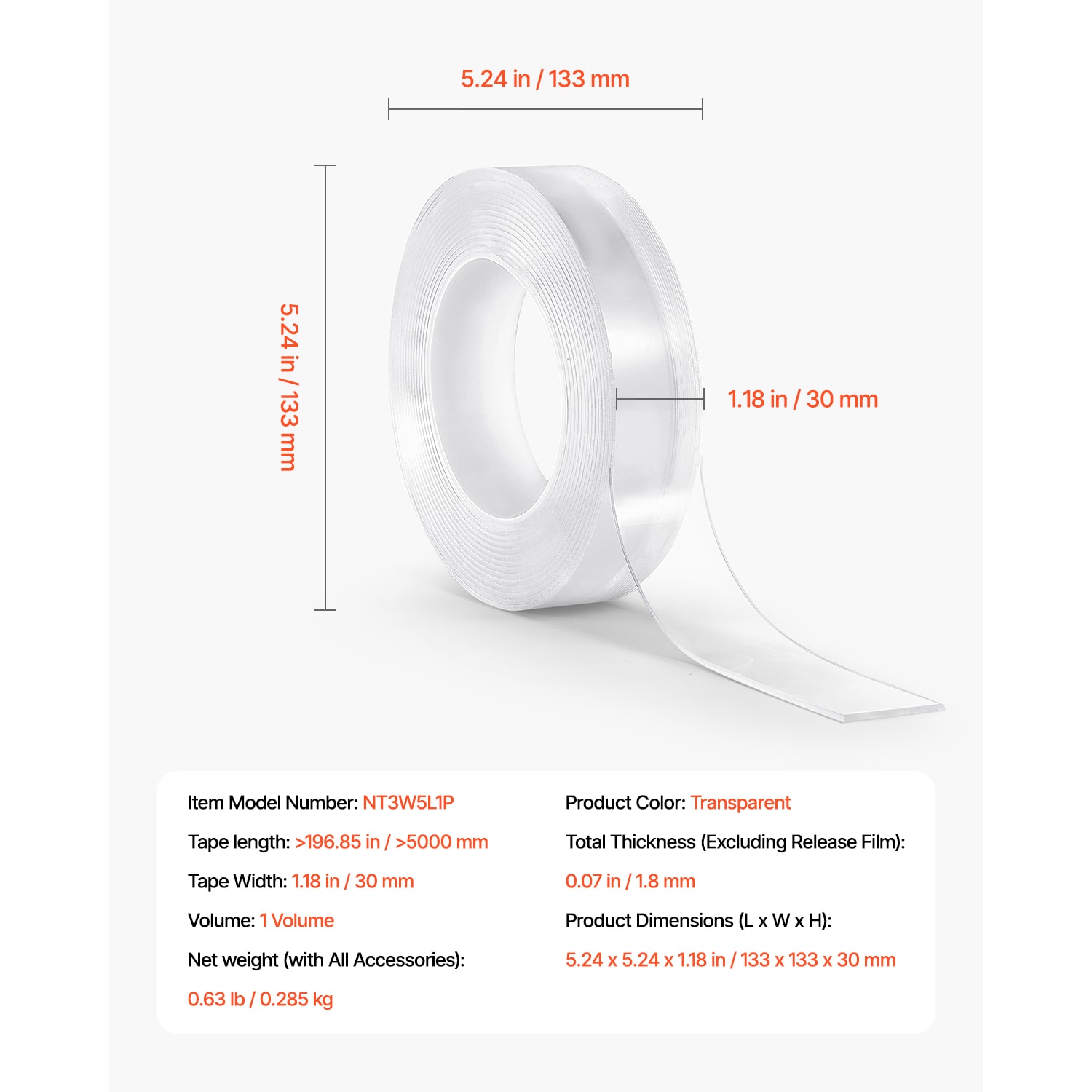 Double Sided Nano Tape Heavy Duty Strong Adhesive Clear Mounting_voghion.com